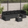 Ensemble de Canapés avec coussin 8 pcs Noir polyrotin 647328647328
