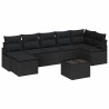Ensemble de Canapés avec coussin 8 pcs Noir polyrotin 647328647328