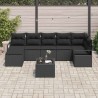 Ensemble de Canapés avec coussin 8 pcs Noir polyrotin 647328647328