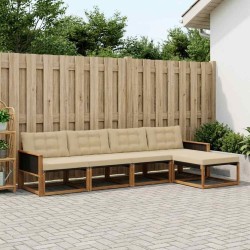 Ensemble de canapés d'extérieur 5 pcs Naturel et Beige 647329647329