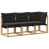 Canapé d’extérieur milieu et coin avec coussin 3 Pièce Blanc 647330647330
