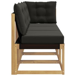 Canapé d’extérieur milieu et coin avec coussin 3 Pièce Blanc 647330647330