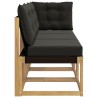 Canapé d’extérieur milieu et coin avec coussin 3 Pièce Blanc 647330647330