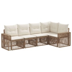 Ensemble de canapé de jardin 5 pcs Beige et blanc crème 647332647332