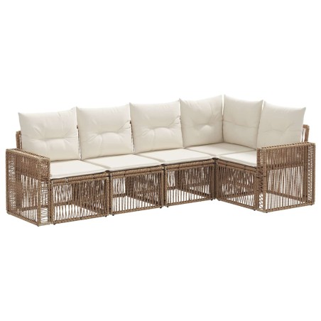 Ensemble de canapé de jardin 5 pcs Beige et blanc crème 647332647332