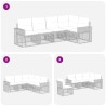 Ensemble de canapé de jardin 5 pcs Beige et blanc crème 647332647332