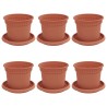 Pots de plantes 6 pcs Rouge brique Ø 12,5 x 10 cm Plastique 647335647335