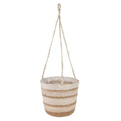 Paniers à plantes en herbe de mer 3 pcs Naturel, Blanc et Beige 647337647337