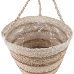 Paniers à plantes en herbe de mer 3 pcs Naturel, Blanc et Beige 647337647337