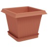 Pots de plantes 6 pcs Rouge brique 20 x 20 x 16 cm Plastique 647341647341