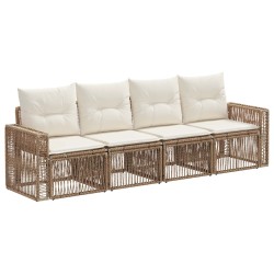 Ensemble de canapé de jardin 4 pcs Beige et blanc crème 647345647345