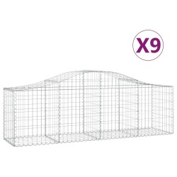 Paniers à gabions arqués 9 pcs 200x50x60/80 cm Fer galvanisé 647347647347