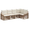 Ensemble de canapé de jardin 5 pcs Beige polyrotin 647351647351