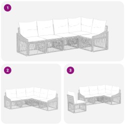 Ensemble de canapé de jardin 5 pcs Beige polyrotin 647351647351