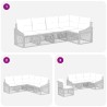 Ensemble de canapé de jardin 5 pcs Beige polyrotin 647351647351