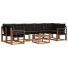 Ensemble de canapés d'extérieur 8 pcs Naturel et Noir 647352647352