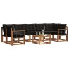 Ensemble de canapés d'extérieur 8 pcs Naturel et Noir 647352647352