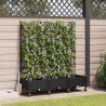 Bac de jardin avec treillis et roues 3 pc Noir PP 647354647354