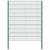 Panneau de clôture avec poteaux en fer 176,5 x 200 cm Vert 647355647355