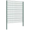 Panneau de clôture avec poteaux en fer 176,5 x 200 cm Vert 647355647355