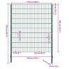 Panneau de clôture avec poteaux en fer 176,5 x 200 cm Vert 647355647355