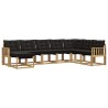 Ensemble de canapés d'extérieur 8 pcs Blanc et noir 647356647356