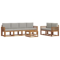 Ensemble de canapés d'extérieur 7 pcs Gris Naturel et Clair 647357647357
