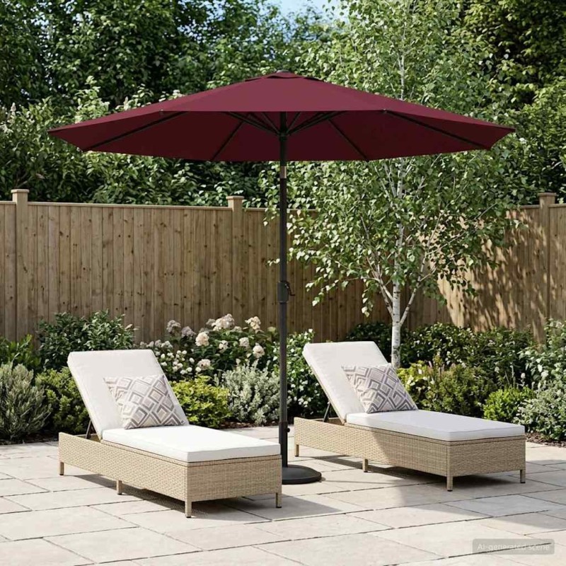 Parasol de jardin 230 x 230 cm Polyester Rectangulaire Bordeaux 647360647360
