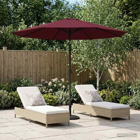 Parasol de jardin 230 x 230 cm Polyester Rectangulaire Bordeaux 647360647360
