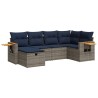 Salon de jardin 6 pcs avec coussins gris résine tressée 647364647364