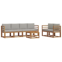 Ensemble de canapés d'extérieur 7 pcs Gris Naturel et Clair 647368647368