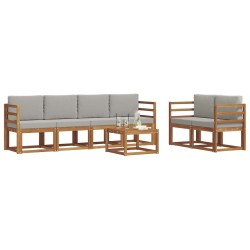 Ensemble de canapés d'extérieur 7 pcs Gris Naturel et Clair 647368647368