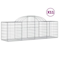 Paniers à gabions arqués 11 pcs 200x50x60/80 cm Fer galvanisé 647369647369