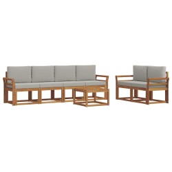 Ensemble de canapés d'extérieur 7 pcs Gris Naturel et Clair 647370647370