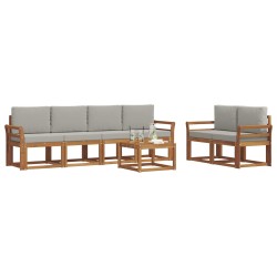 Ensemble de canapés d'extérieur 7 pcs Gris Naturel et Clair 647370647370
