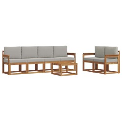 Ensemble de canapés d'extérieur 7 pcs Gris Naturel et Clair 647372647372