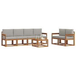 Ensemble de canapés d'extérieur 7 pcs Gris Naturel et Clair 647372647372