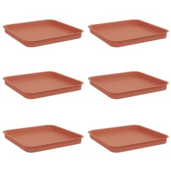 Plateau carré à fleurs 6 pcs Rouge brique 21 x 21 x 2 cm 647375647375