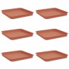 Plateau carré à fleurs 6 pcs Rouge brique 21 x 21 x 2 cm 647375647375