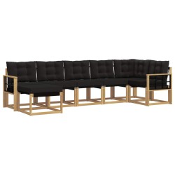 Ensemble de canapés d'extérieur 7 pcs Blanc et noir 647380647380