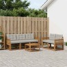 Ensemble de canapés d'extérieur 6 pcs Naturel et gris clair 647381647381