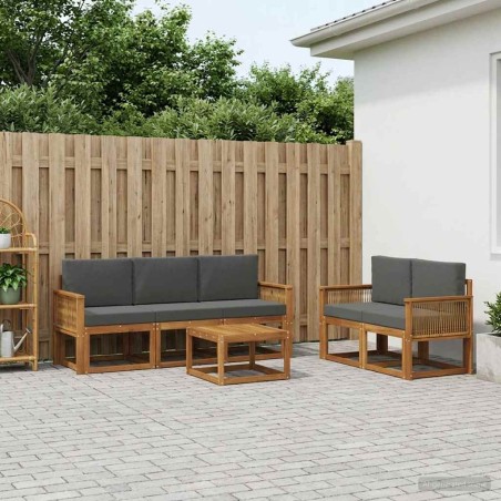 Ensemble de canapés d'extérieur 6 pcs Naturel et Anthracite 647382647382