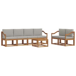 Ensemble de canapés d'extérieur 7 pcs Gris Naturel et Clair 647392647392