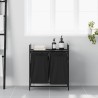 Panier à linge à 2 compartiments avec étagère en chêne noir 647393647393