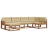 Ensemble de canapés d'extérieur 6 pcs Naturel et Beige 647396647396