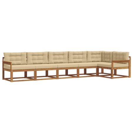 Ensemble de canapés d'extérieur 6 pcs Naturel et Beige 647398647398