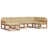 Ensemble de canapés d'extérieur 6 pcs Naturel et Beige 647402647402