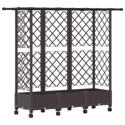 Lit Élevé avec Treillis et Toit Marron 164 x 40 x 127 cm PP 647404647404