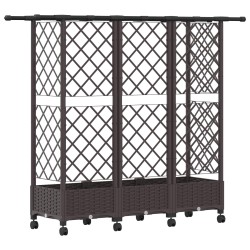 Lit Élevé avec Treillis et Toit Marron 164 x 40 x 127 cm PP 647404647404