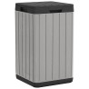 Poubelle d'extérieur gris 38x38x65 cm PP 647405647405